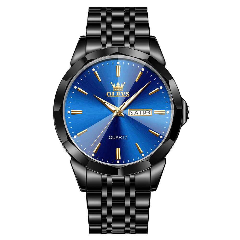 Black Strap-Blue Dial Black Trim