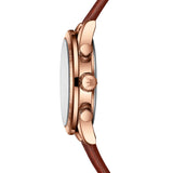 Brown Strap-Brown Dial Rose Trim