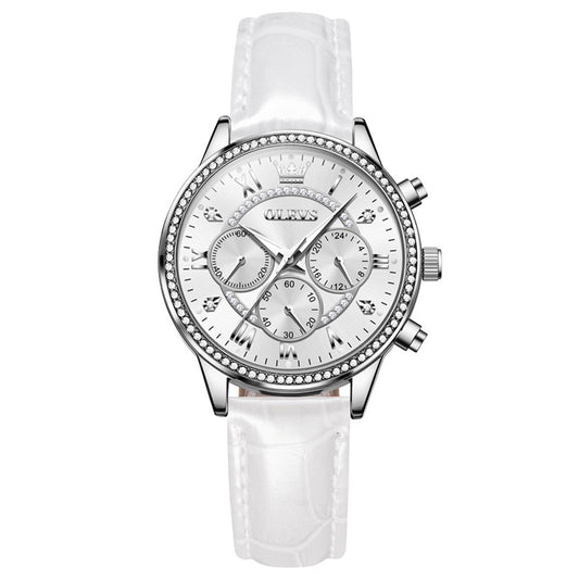 Silver Strap-White Dial Silver Trim