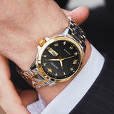 OLEVS Men Watch Stainless Steel Chronograph Roman Numerals Moon Phases Luminous Analog Quartz Luxury Dress Watch for Men