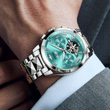 OUPINKE 3240 Self Winding Black Watches for Men Luxury Business Dress Mens Watch Reloj Para Hombre