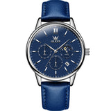 Blue Strap-Blue Dial Silver Trim