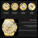 OLEVS Watches for Man 9913 Golden White