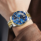 OLEVS Watches for Man 9809 Golden Blue