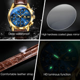 OLEVS Watches for Man 2872 Golden Blue