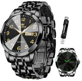 OLEVS 9970 Watches for men  Business Dress Luxury Casual Analog Quartz Stainless Steel Waterproof Luminous Date Men Wrist Watches reloj para hombre  Blue Dial