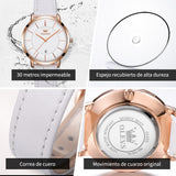 OLEVS Watches for Woman 5869 Rose White -PB