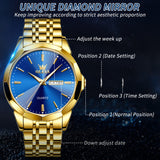 OLEVS Watches for Man 3615 Golden Blue -QJ