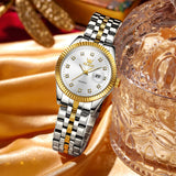 OLEVS Watches for Woman 5526 Golden·White