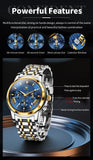 OLEVS Watches for Man 2892 Golden Blue