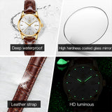 OLEVS Watches for Woman 6898 Golden White