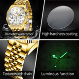 OLEVS Watches for Man 2932 Golden White