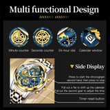 OLEVS Watches for Man 9947 Golden Blue