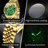 OLEVS Watches for Man 2932 Golden Green