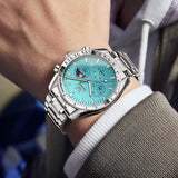 OLEVS 3618 Watches for Men Business Dress Luxury Casual Analog Quartz Stainless Steel Waterproof Luminous Date Mens Wrist Watches Reloj Para Hombre