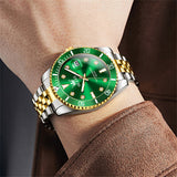 OLEVS Watches for Man 9809 Golden Green