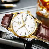OLEVS Watches for Man 6898 Golden White