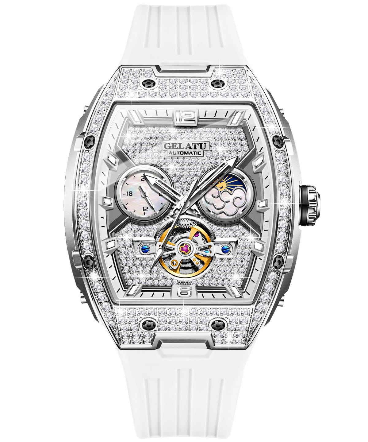 OLEVS 6016 Womens Automatic Mechanical Watches Diamond Elegant Luxury Waterproof Wrist Watch for Ladies