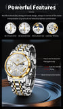OLEVS Watches for Man 2892 Golden White