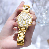 Gold Strap-White Dial Gold Trim