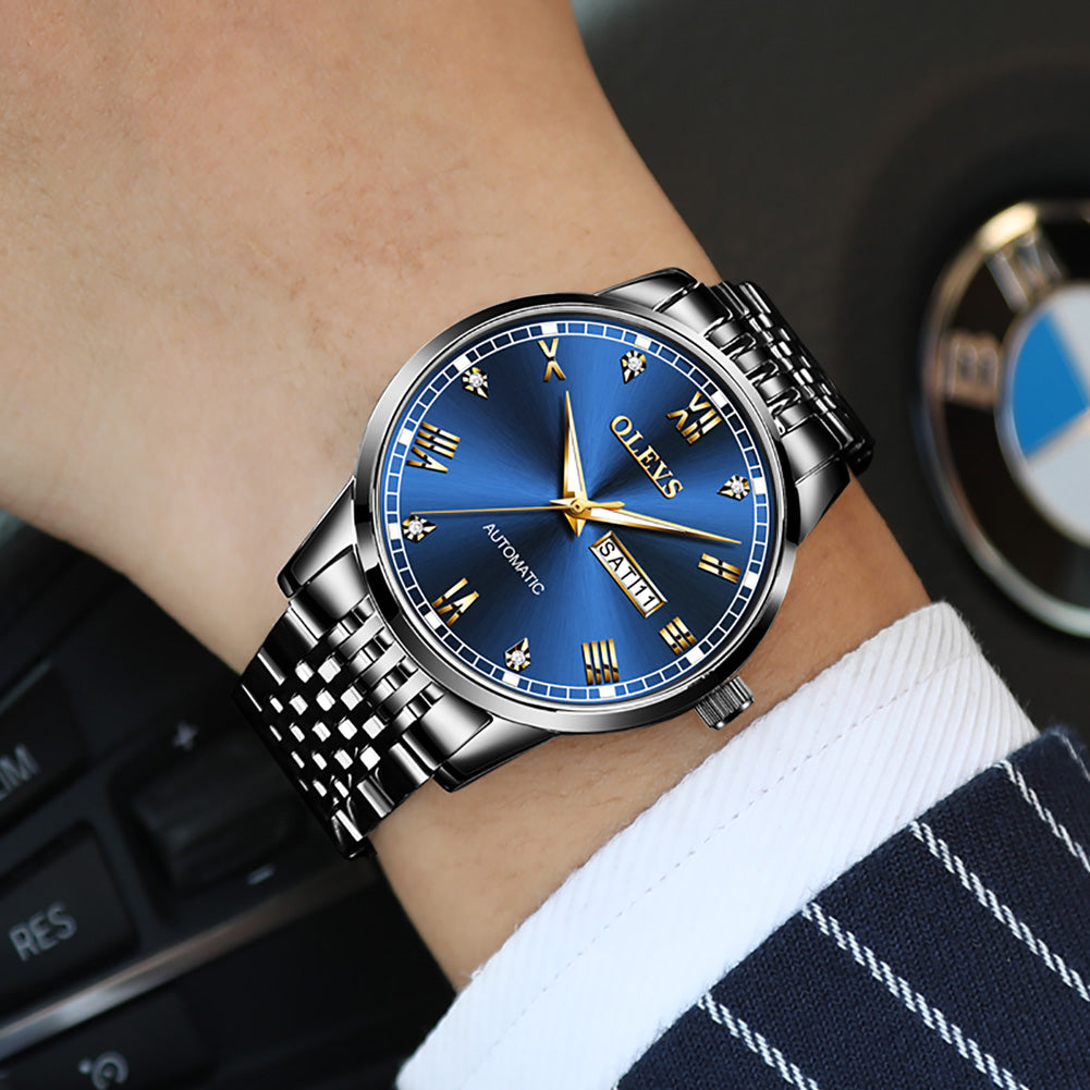 Black Strap-Blue Dial Black Trim