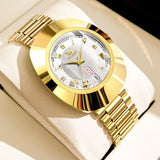 Gold Strap-White Dial Gold Trim