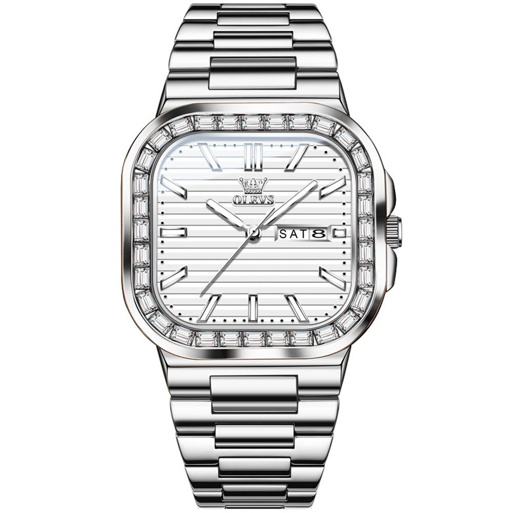 Silver Strap-White Dial Silver Trim