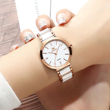 Two Tone Strap-White Dial Rose gold Trim