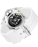 OLEVS 8002 Automatic Watch for Men Self-Winding Diamond Waterproof Stainless Steel Wrist Watches Tourbillon Skeleton Mechanical