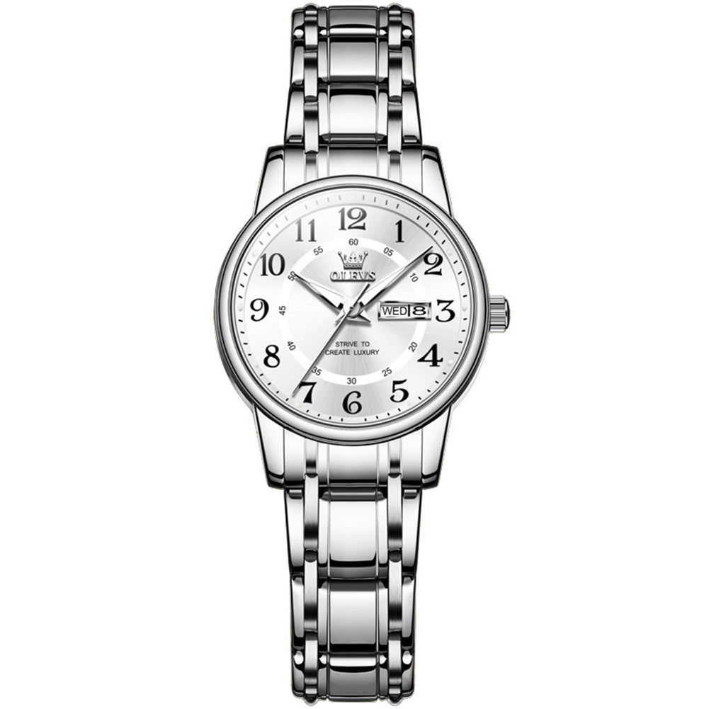 Silver Strap-White Dial Silver Trim