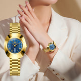 Gold Strap-Blue Dial Gold Trim