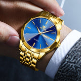 Gold Strap-Blue Dial Gold Trim