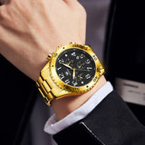 Gold Strap-Black Dial Gold Trim