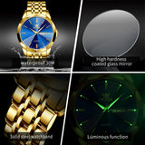 OLEVS Watches for Man 3615 Golden Blue -QJ