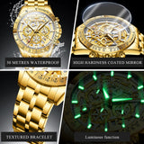 OLEVS Watches for Man 9913 Golden White