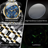 OLEVS Watches for Man 2892 Golden Blue