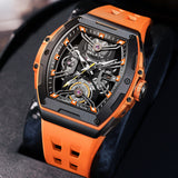Men Automatic Sports Watch Original Skeleton Mechanical Self Winding Luxury Dress Sapphire Crystal Waterproof Wrist Watch for Men 6012
