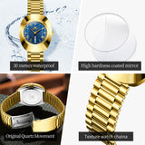 OLEVS Watches for Woman 7008 Golden Blue