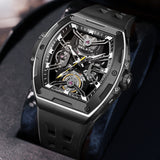 Men Automatic Sports Watch Original Skeleton Mechanical Self Winding Luxury Dress Sapphire Crystal Waterproof Wrist Watch for Men 6012