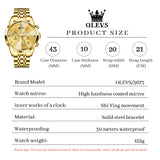 OLEVS 3673 Watches For Men Business Dress Luxury Casual Chronograph Multifunction Analog Quartz Stainless Steel Waterproof Luminous Moon Phase Date Men Wrist Watches Reloj Para Hombre