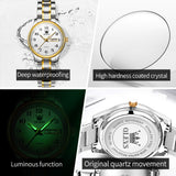OLEVS Watches for Woman 5567 Golden White