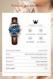 Brown Strap - Blue Dial Rose Trim