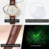 OLEVS Watches for Woman 5523 Golden White