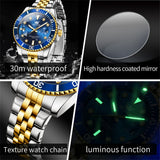 OLEVS Watches for Man 9809 Golden Blue