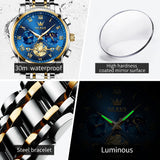 OLEVS Watches for Man 2859 Golden Blue