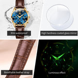 OLEVS Watches for Woman 5532 Golden Blue