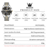 OLEVS Watches for Man 3673 Golden Black