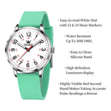 Green Strap-White Dial Silver Trim