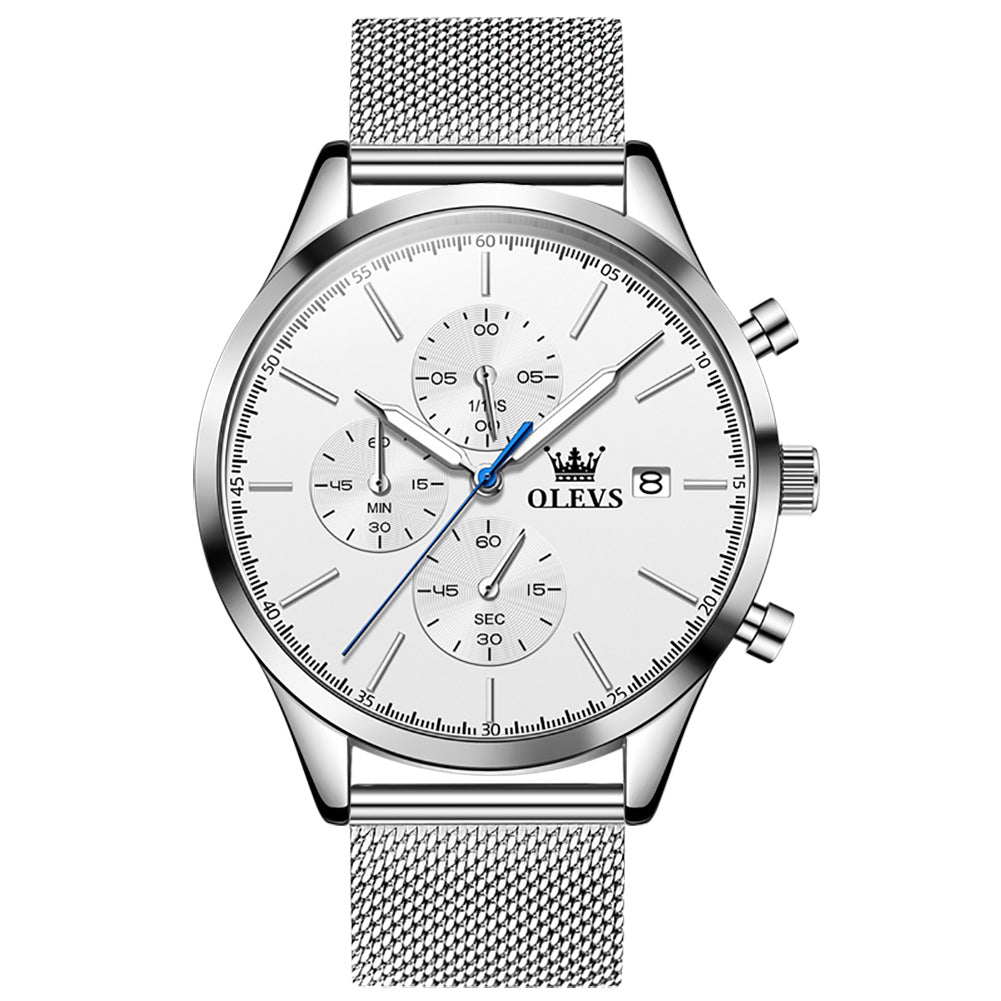 Silver Strap-White Dial Silver Trim