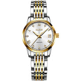 Two Tone Strap-White Dial Gold Trim